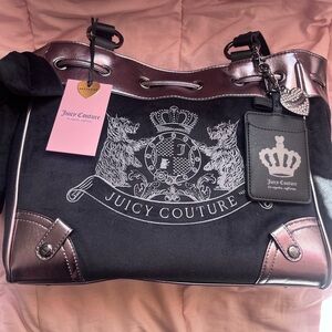 Juicy Couture Black and Metallic Shoulder Bag